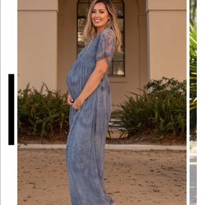 PinkBlush Lace Maxi Maternity Gown - Medium